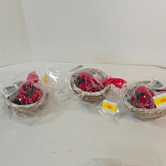 Bird Themed Christmas Ornament Crafts Lot Cardinal Dove Birdhouse Nest Holiday - Picture 2 of 16